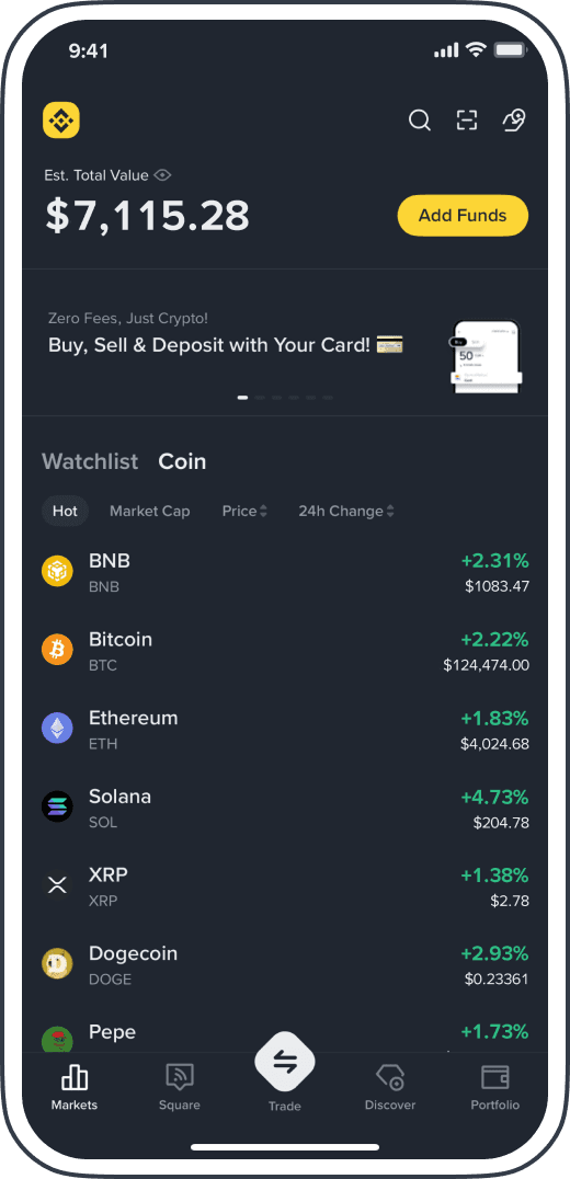 Binance Markets & Watchlist